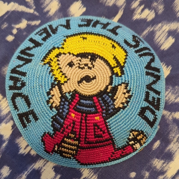 Hand Crafted Colorful Dennis The Menace Knit Kippah For The Mischievous Child!